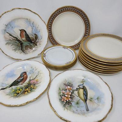 Gold Trim Hand Painted VTG Plates-San Marco, Rosenthal, Royal Albert