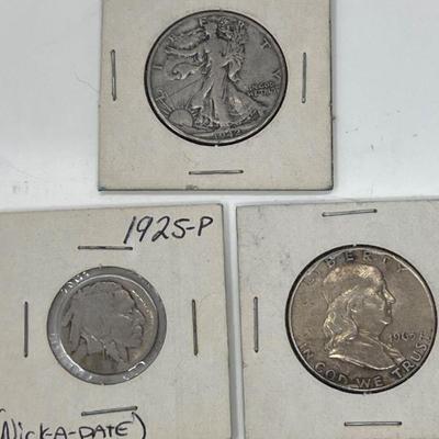 Walking Liberty Half Dollar, Buffalo Nickel, Franklin Fifty