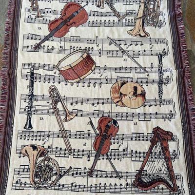 Goodwin Weavers Music Themed Throw and Rack