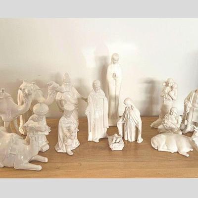 White Porcelain Creche Nativity Figures