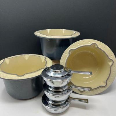 Trio LeCreuset Cheese Fondue Pots & Burners