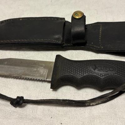 CUTCO 5719 JC Black Knife With Leather Sheath