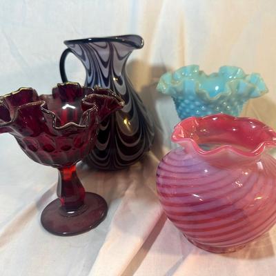 Fenton Art Glass - David Fetty Drapery Opalescent Pitcher