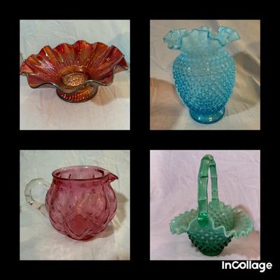 Fenton Glass Lot With Carnival Bowl