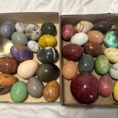 Lot of Alabaster & Glass Eggs