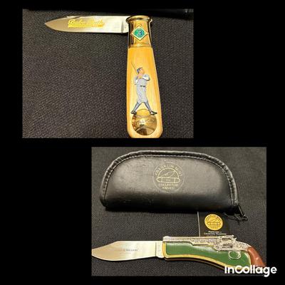 Two Franklin Mint Collector Knives-Babe Ruth, Smith & Wesson .44 Cal