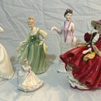 Six Royal Doulton Porcelain Lady Figurines 