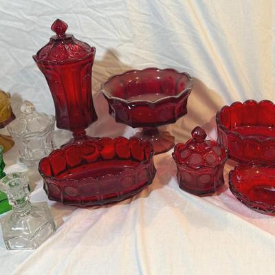 Group Of Fostoria Coin Glass Collectibles 