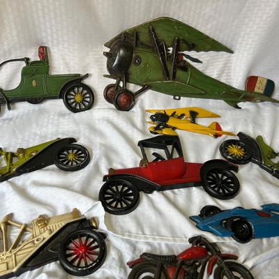 Vintage Cast Aluminum Wall Decor - Cars & Airplanes 