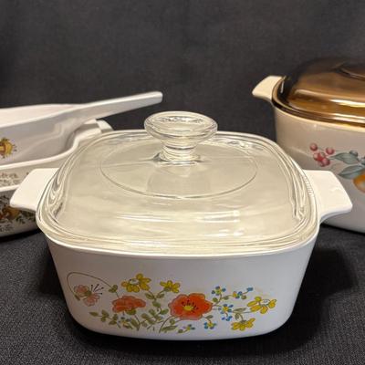 Assorted Vintage Corning Ware-Wildflower, Spice Of Life, Abundance