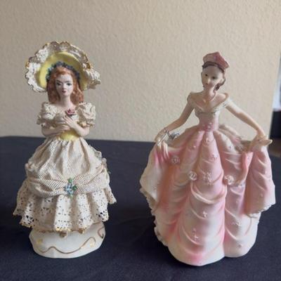 vintage porcelain and lace figurine