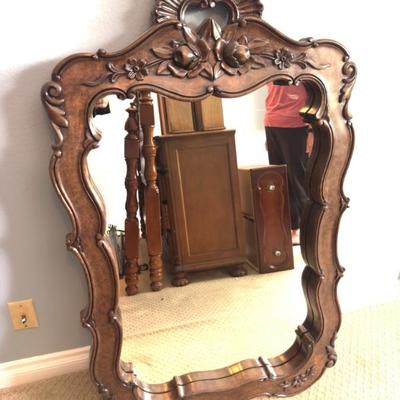 Vintage Baroque Style Wooden Mirror, Great condition