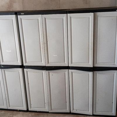 Lot Of 3 Keter Plastic Garage Storage Cabinets 25x18x60 Each