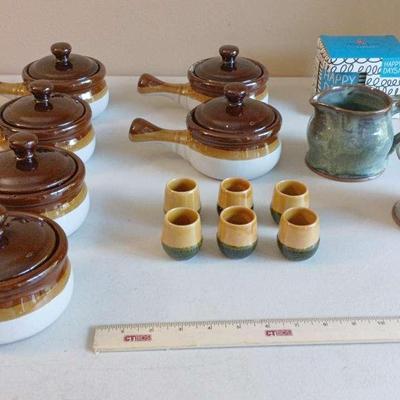 Kitchen Ceramics - Soup Bowls, Glazed Pottery, Happy Days Mug