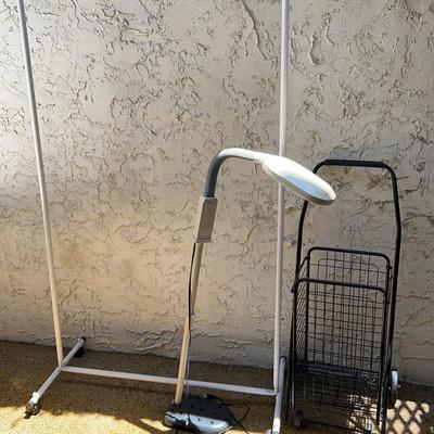 3-in-1 Full Spectrum Lamp, Clothes Rack, & Utility Cart