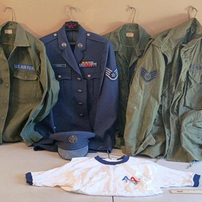 Vintage Air Force Uniforms, Patches, Bars Lot, Some Medium