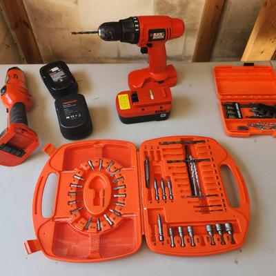 Black&Decker 18v Battery Drill w/ Bits, 12v Swivel Driver
