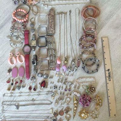 Pink and gold jewelry collection