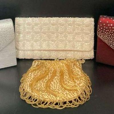 Four evening bags and clutche