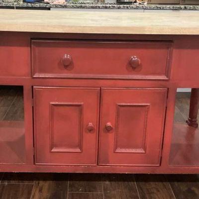 Red kitchen island