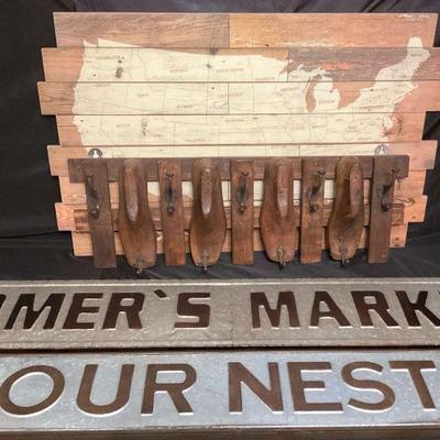 Rustic wall decor and signage
