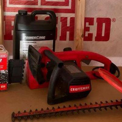 Black decker cordless hedge trimmer and craftsman chainsaw
