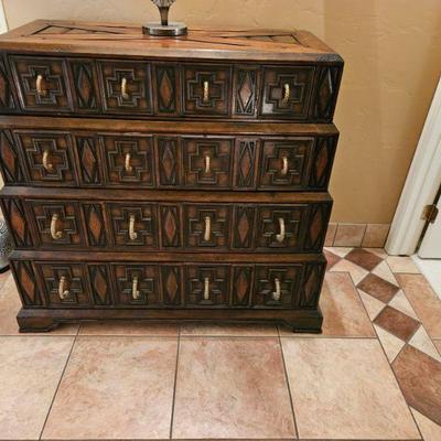 Beautiful Hand Built Jacobean Hall Chest By Monarch Furniture