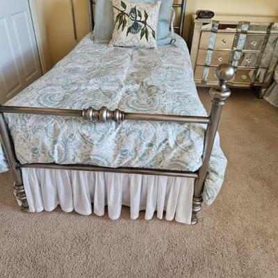 Beautiful Brushed Metal Set Of Twin Beds