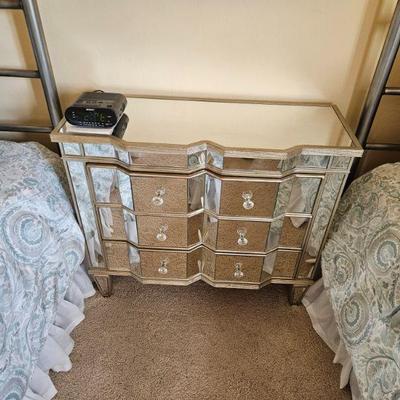Very Unique Mirrored Glass Dresser, Beautiful!
