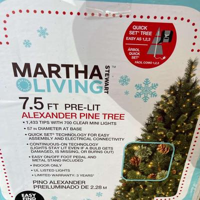 Martha Stewart 7.5 foot Christmas Tree and Stand 