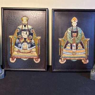"Timeless Elegance: A Pair of Chinese Portraits & Statues Auction"