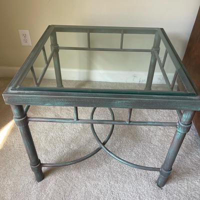 Metal and Glass Side Table 