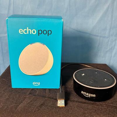 Amazon Alexa Echo Pop (Newest Model), NEW with Original Box.
And  Amazon Echo Pop 2nd Gen