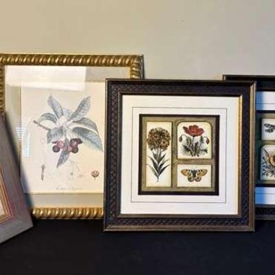 Four Framed Flower Pieces