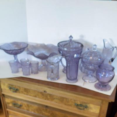 Large Collection Of Purple Glassware 