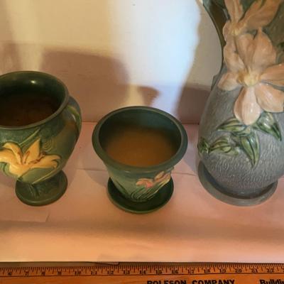 Roseville Style Pitcher & Pots