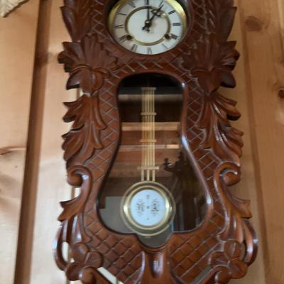 Pendulum Carved Wood Clock