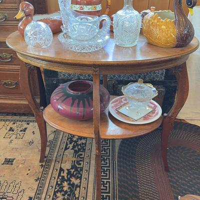 Table With Glassware & Ducks