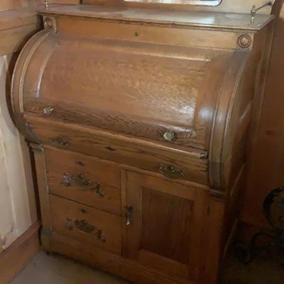 Oak Roll Top Desk