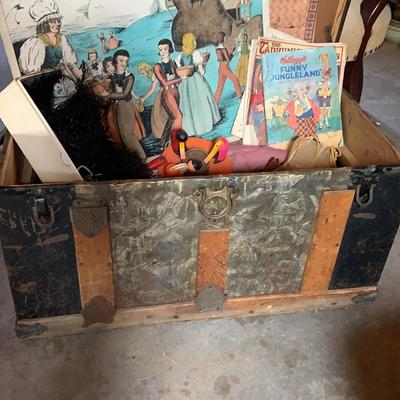 Vintage Trunk With Contents