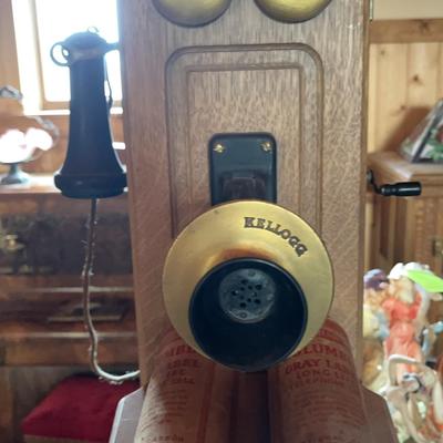 Antique Kellog Wall Mounted Phone 
