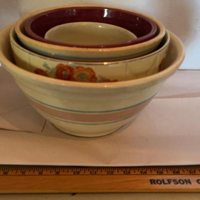 Collection Of Stoneware Mixing Bowls