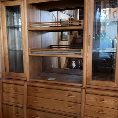 Large Wood Hutch With Lights