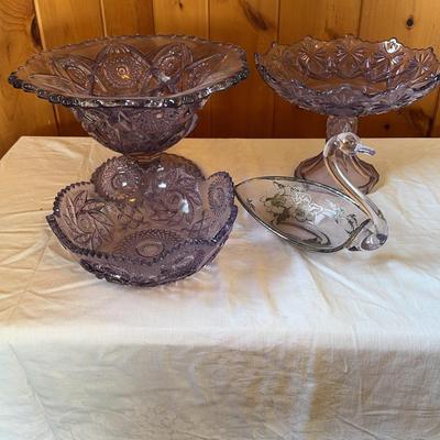 Purple Glass Serviceware 