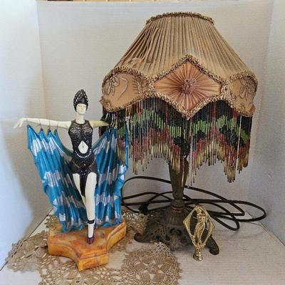Art Deco Lamp & 7 Vails Dancer