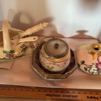 Collection Of Floral Themed Glassware 