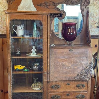 Antique Secretary With Contents