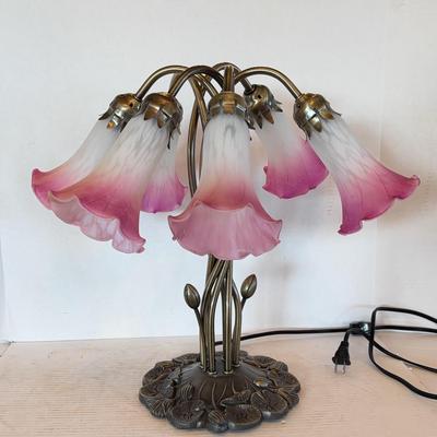 Pink & White Lily Lamp