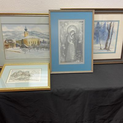 Framed Original Watercolors & Other Artwork