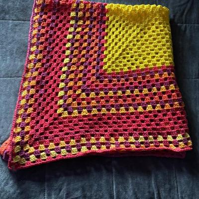 Homemade Afghan Sunset Inspired 61x56